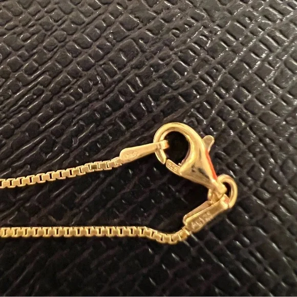 NEW 18K Gold Plated Box Chain Over 925 Silver .90mm Width & 50cm Long CHAIN ONLY - Picture 4 of 10